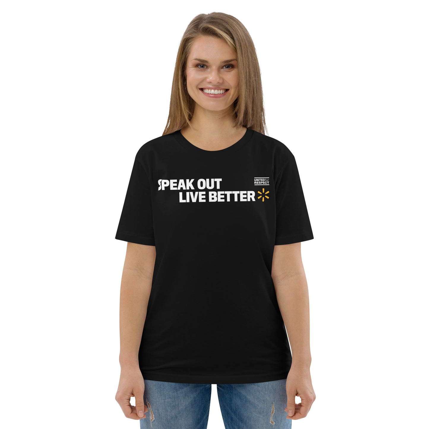 "Speak out, live better" eco-friendly T-shirt