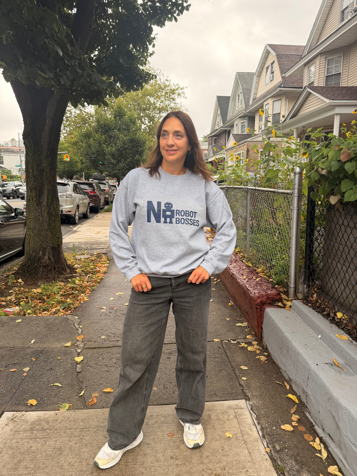 No Robot Bosses - Navy Logo Unisex Sweatshirt