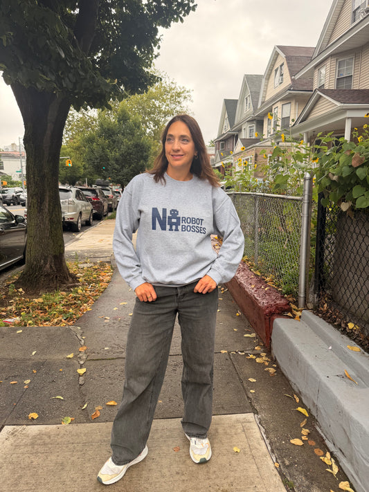 No Robot Bosses - Navy Logo Unisex Sweatshirt
