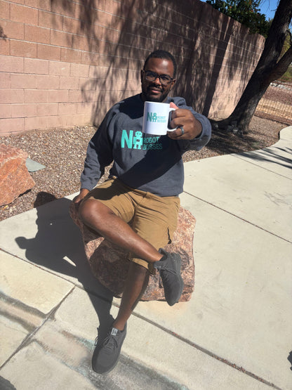 No Robot Bosses Teal Logo - White glossy mug