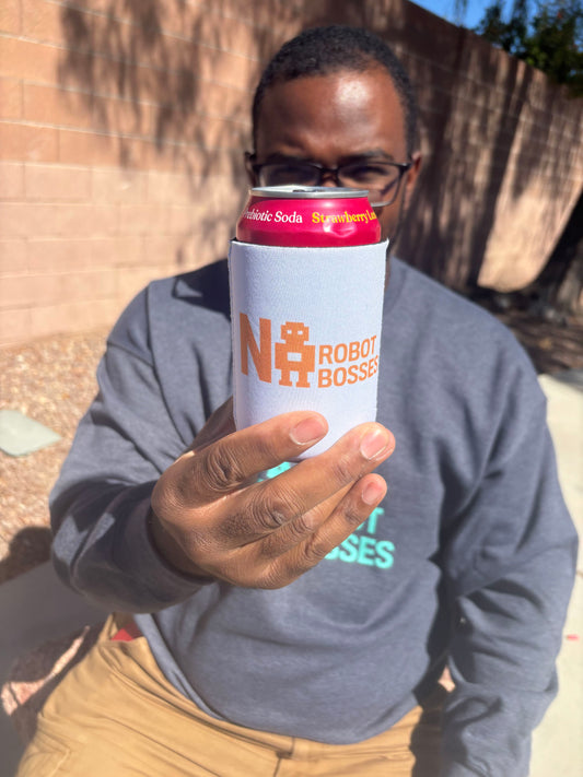 No Robot Bosses Yellow Logo Can Cooler