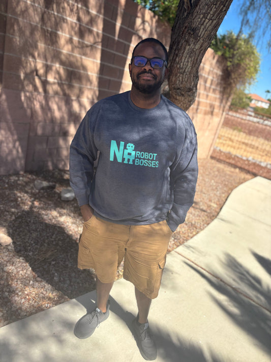No Robot Bosses Teal Logo Unisex Crewneck Sweatshirt