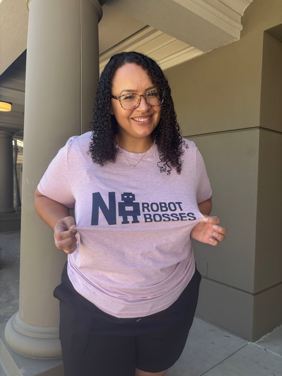 No Robot Bosses Navy Logo Unisex T-Shirt