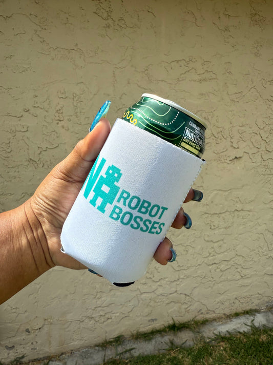No Robot Bosses Teal Logo Can Cooler