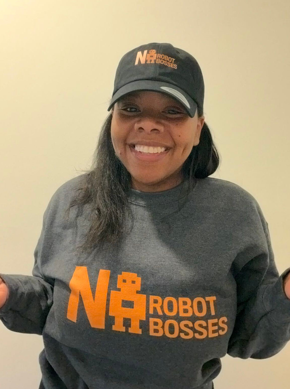 No Robot Bosses Yellow Logo Unisex Crewneck Sweatshirt