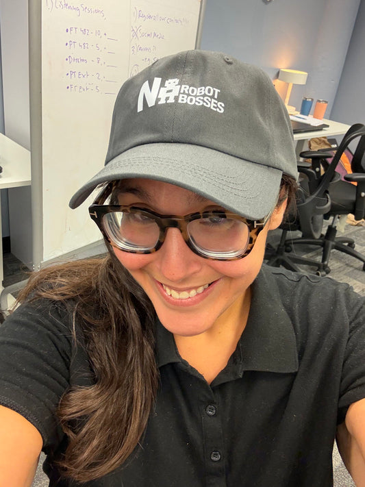 No Robot Bosses White Logo Dad Hat