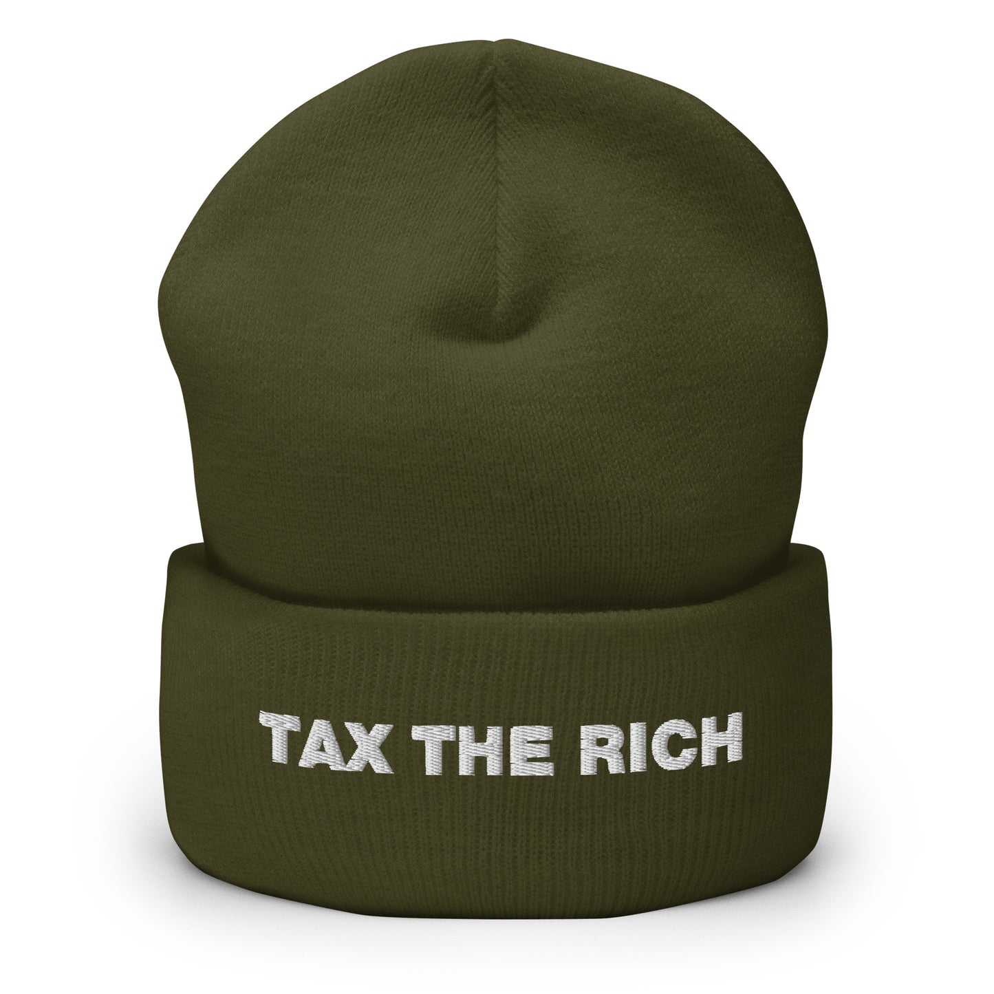Tax the Rich Text Cuffed Beanie